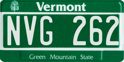 VT license plate NVG262