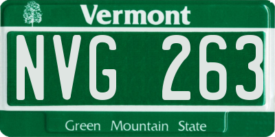 VT license plate NVG263