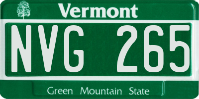 VT license plate NVG265