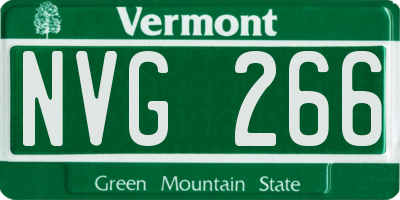 VT license plate NVG266