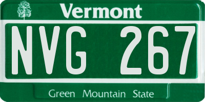 VT license plate NVG267