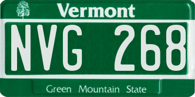 VT license plate NVG268