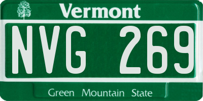 VT license plate NVG269