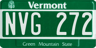 VT license plate NVG272