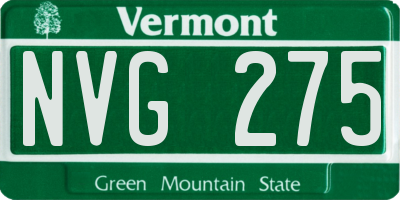 VT license plate NVG275
