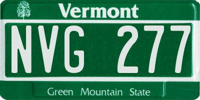 VT license plate NVG277