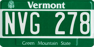 VT license plate NVG278