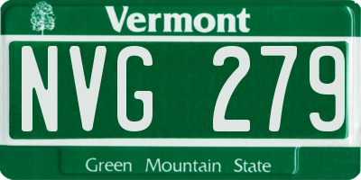VT license plate NVG279