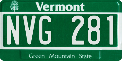 VT license plate NVG281