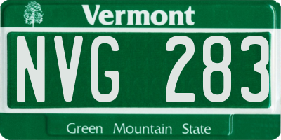 VT license plate NVG283