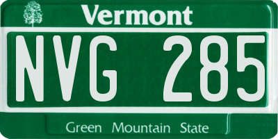 VT license plate NVG285