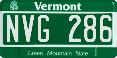 VT license plate NVG286