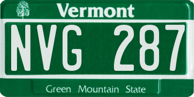 VT license plate NVG287