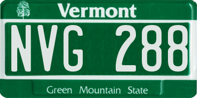 VT license plate NVG288