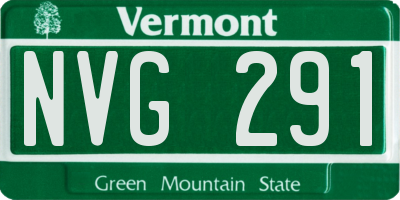 VT license plate NVG291