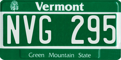 VT license plate NVG295