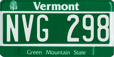 VT license plate NVG298