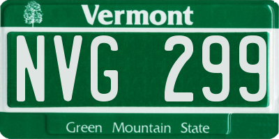 VT license plate NVG299