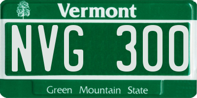 VT license plate NVG300