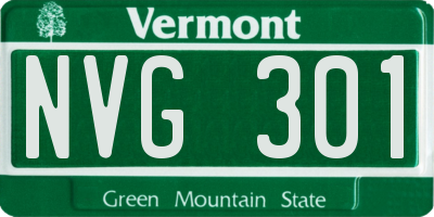VT license plate NVG301