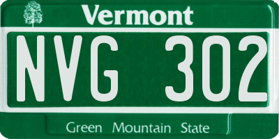 VT license plate NVG302