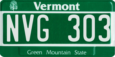VT license plate NVG303