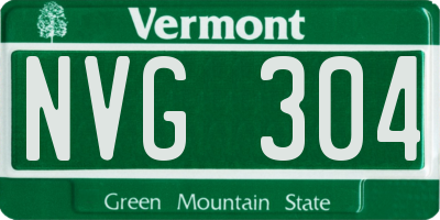 VT license plate NVG304