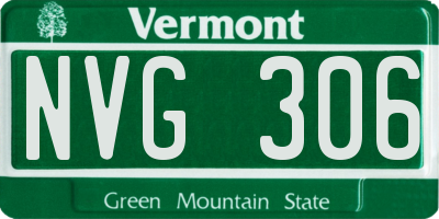 VT license plate NVG306