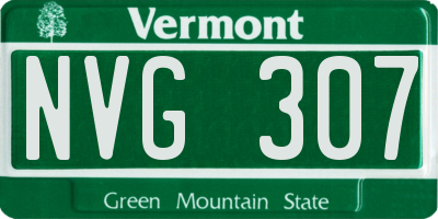 VT license plate NVG307