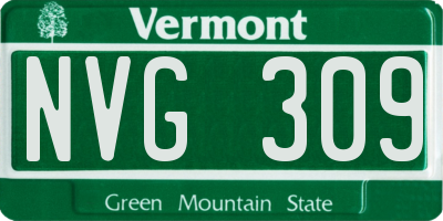 VT license plate NVG309