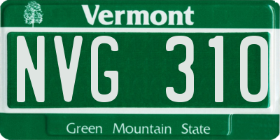 VT license plate NVG310