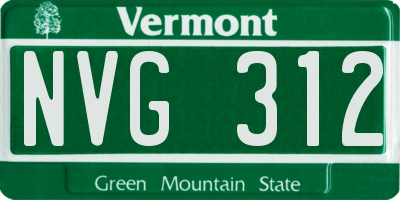 VT license plate NVG312