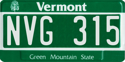 VT license plate NVG315