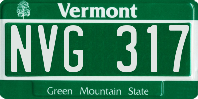 VT license plate NVG317