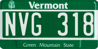 VT license plate NVG318