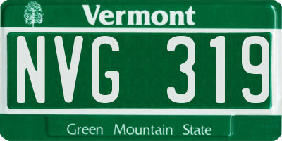 VT license plate NVG319