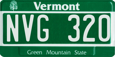 VT license plate NVG320