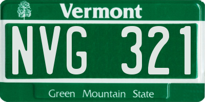 VT license plate NVG321
