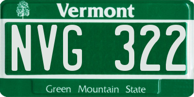 VT license plate NVG322