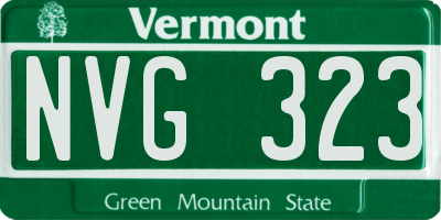 VT license plate NVG323