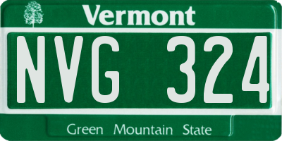 VT license plate NVG324
