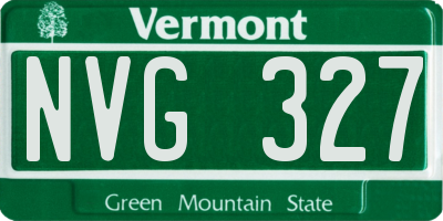 VT license plate NVG327