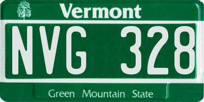 VT license plate NVG328