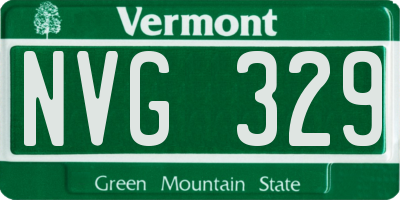VT license plate NVG329