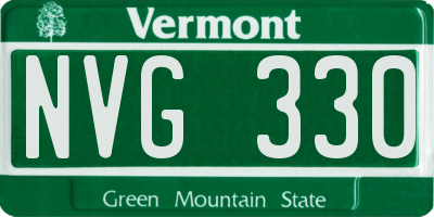 VT license plate NVG330