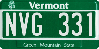VT license plate NVG331