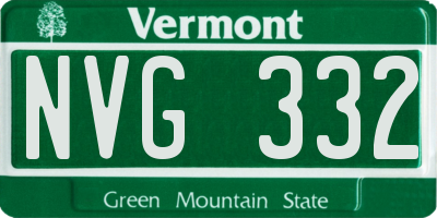 VT license plate NVG332