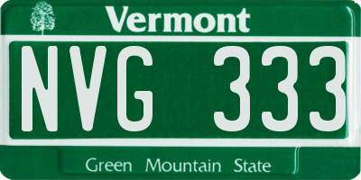 VT license plate NVG333