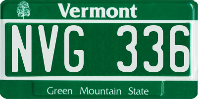 VT license plate NVG336