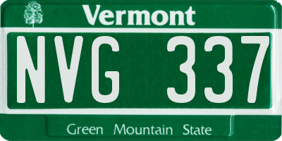 VT license plate NVG337